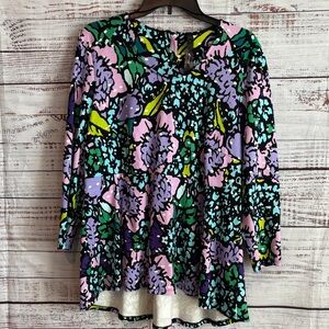 Melissa McCarthy Vibrant Floral Print‎ Blouse